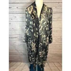 Romantic Boho Black Paisley Tassel Shawl Kimono Wrap One Size